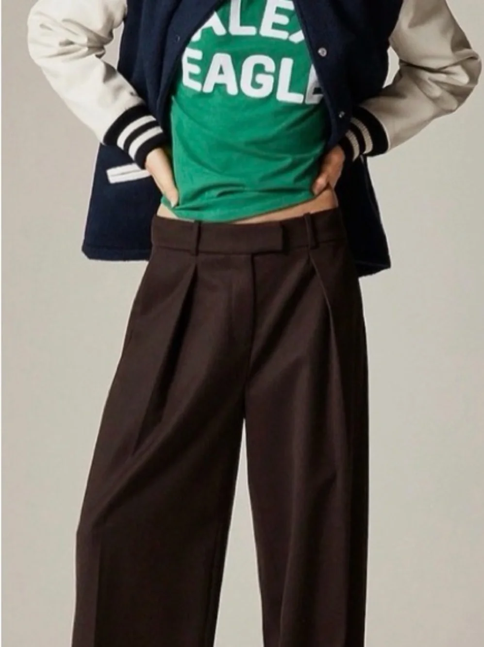 Alex Eagle for J. Crew Wide Leg Trousers in Dark Brown